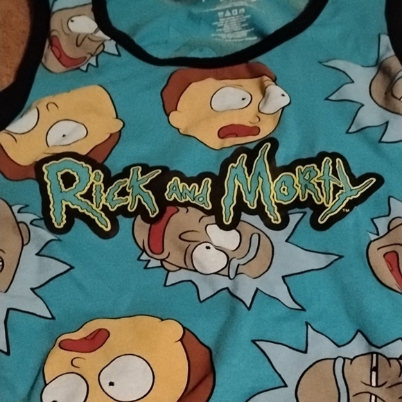 Vintage Cartoon Rick and Morty Blue Tank Top - Picture 2 of 4